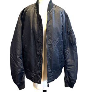 Uniqlo Oversized Shiny Black Bomber Jacket